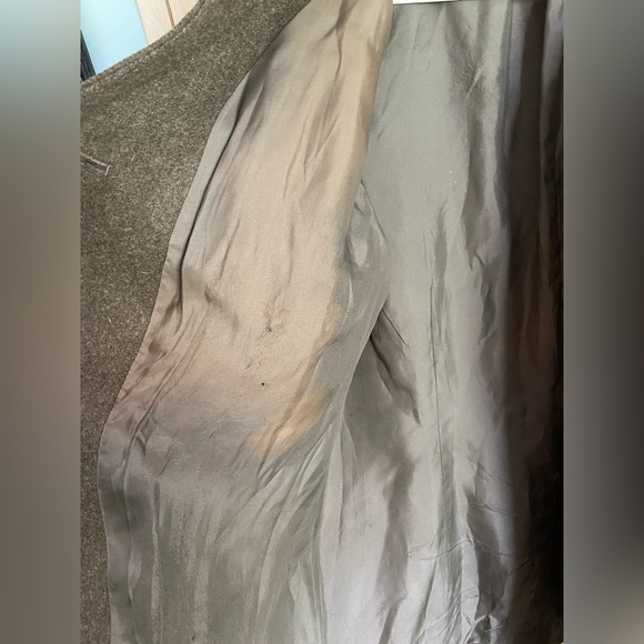 Vintage J. Crew LODEN Green Wool Pea Coat Jacket Sz Large READ - Picture 8 of 16